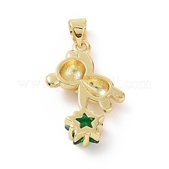 Brass Micro Pave Cubic Zirconia Pendants&nbsp;KK-E074-03G
