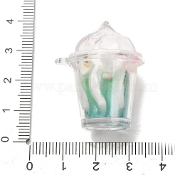 アクリルパーツ  アイスクリームのチャーム  樹脂とプラスチックパール付き  グリーン  28x23x32.5mm  穴：1.8mm&nbsp;AC-CBA5EF9-01F