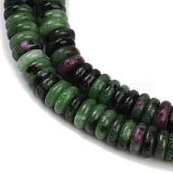 天然石ルビーインゾイサイトビーズ連売り  ロンデル  6~6.5x2~3mm  穴：0.8mm  約152~162個/連  14.57~15.20''（37~38.6センチメートル）&nbsp;G-Q159-B25-01