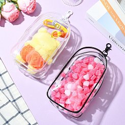 2個 2色 PVC透明化粧品収納バッグ  合金製のジッパーと留め具付き  アーチ形状  ミックスカラー  18.7x11x6.4cm  1pc /カラー&nbsp;ABAG-CJ0001-08