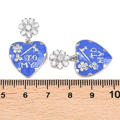 真鍮マイクロパヴェクリアキュービックジルコニアペンダント  エナメル  ハートチャーム  プラチナ  29.5mm  穴：5x2mm&nbsp;KK-H262-01A-P