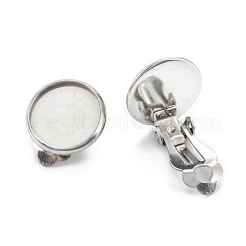 Tarnish Resistant 304 Stainless Steel Clip-on Earring Setting&nbsp;STAS-G250-01P-C