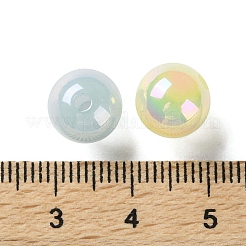 不透明UVメッキアクリルビーズ  色が変わるビーズ  虹色の  ラウンド  ミックスカラー  9.5x10x10mm  穴：2mm&nbsp;PACR-D288-24