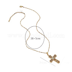 Vintage 304 Stainless Steel Pave Clear Cubic Zirconia Religion Filigree Cross Pendant Necklaces&nbsp;NA2735