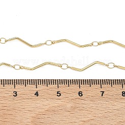 304 Stainless Steel Wave Bar Link Chain Necklaces&nbsp;NJEW-D299-01G