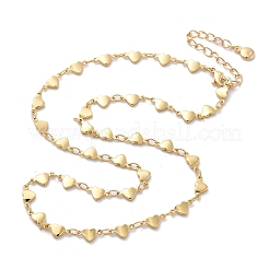 Brass Heart Link Chain Necklaces for Women&nbsp;NJEW-F329-03G
