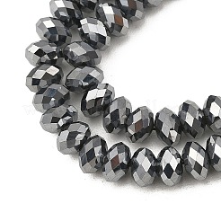 テラヘルツストーンビーズ連売り  多面カット  ロンデル  9x6mm  穴：1mm  約67個/連  15.63''（39.7センチメートル）&nbsp;G-G458-E01-9x6mm