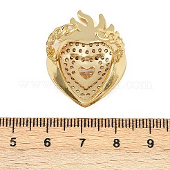 Brass Micro Pave Clear Cubic Zirconia Cuff Rings&nbsp;RJEW-P155-04B-G