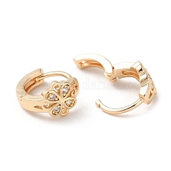 Rack Plating Brass Micro Pave Cubic Zirconia Hoop Earrings&nbsp;EJEW-P238-26KCG