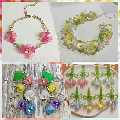 600個透明アクリルビーズ  チューリップの花  ジュエリー作りのためのビーズキャップ  スズラン  ミックスカラー  10x6mm  穴：1.5mm&nbsp;TACR-SP0001-09