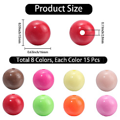 120Pcs 8 Colors Opaque Acrylic Beads&nbsp;MACR-PA0001-10