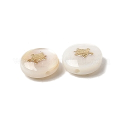 Natural Freshwater Shell Flat Round Beads&nbsp;SHEL-C009-01A