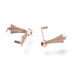 304ステンレススチール製アイスピックピンチベイル  ローズゴールド  10x11x4.5mm  穴：1.6mm  ピン：1mm&nbsp;STAS-F263-01A-RG