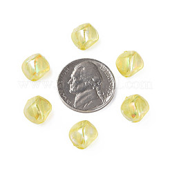 透明なアクリルビーズ  ABカラーメッキ  ナゲット  きいろ  10.5x10x8mm  穴：1.6mm  約1200個/500g&nbsp;MACR-S373-131-C03