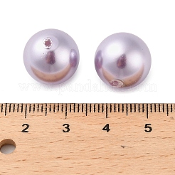 ベーキングペイント パール加工ガラスパールラウンドビーズ  半分穴を開けた  スミレ  14mm  穴：1.4mm&nbsp;HY-Q001-02C-03