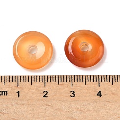 天然瑪瑙のドーント/円周率のディスクチャーム  染め＆加熱  チョコレート  15x4mm  穴：2.5~3mm&nbsp;G-L646-09B-02