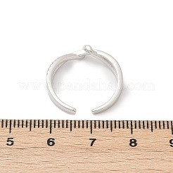 スターリングシルバーマイクロパヴェクリアキュービックジルコニア調節可能な女性用カフリング925個  クロス  プラチナ  3.5mm  内径: 調節可能&nbsp;RJEW-G351-04P