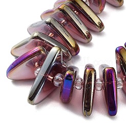 Electroplate Transparent Glass Beads Strands&nbsp;EGLA-R114-01