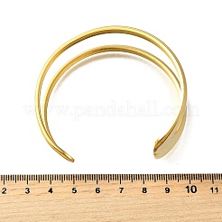 女性用304ステンレススチールカフバングル  18KGP本金メッキ  1-1/4インチ（3.15cm）  内径：2-3/8x2インチ（6x5.1cm）&nbsp;BJEW-M103-01C-G