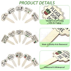 1 Set Wood Plant Labels&nbsp;AJEW-CP0007-40