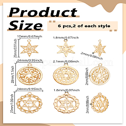 6Pcs 3 Styles Zinc Alloy Pendants&nbsp;FIND-LP0005-61