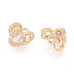 Brass Micro Pave Clear Cubic Zirconia Charms&nbsp;KK-N267-12G