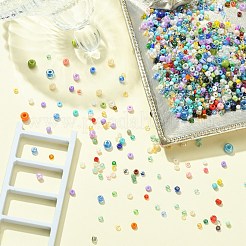 ガラスシードビーズ  混合スタイル  ミックスカラー  2~4.5x1~5mm  穴：0.5~1mm  約35000個/1000g&nbsp;GLAA-XCP0005-01