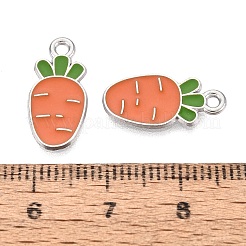 合金エナメルチャーム  にんじんチャーム  プラチナ  17.5x8.5x1mm  穴：1.6mm&nbsp;ENAM-Q003-09P