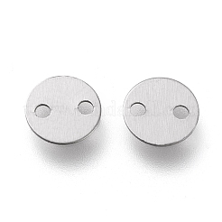 変色しない304ステンレススチールリンクコネクター  フラットラウンド  ステンレス鋼色  6x0.3mm  穴：1mm&nbsp;STAS-K195-08P