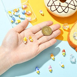 18 個 6 色の手作り磁器ビーズ  手描きの陶器ビーズ  アイスクリームの形  光沢釉の磁器  ミックスカラー  15~15.5x8x5.5mm  穴：2mm  3個/カラー&nbsp;PORC-CJ0001-38