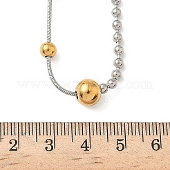 304 Stainless Steel Round Ball Chain and Snake Chain Necklaces for Women&nbsp;NJEW-G173-02A-GP