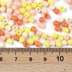 不透明なアクリルビーズ  ラウンド  鮭色  4mm  穴：1.2mm&nbsp;OACR-H118-07B-05