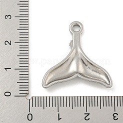 変色しない304ステンレススチールペンダント  フィッシュテイル チャーム  ステンレス鋼色  26x25x3mm  穴：3mm&nbsp;STAS-I307-521P