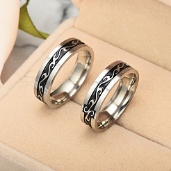 201 Stainless Steel Dragon Pattern Finger Rings for Men&nbsp;FS-WGE821B-02