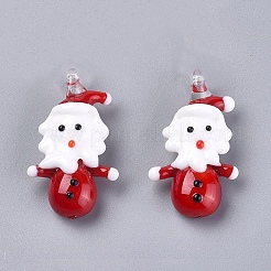 Christmas Theme Handmade Lampwork Pendants Sets&nbsp;LAMP-J093-02