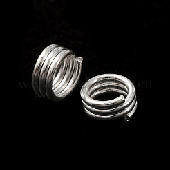 真鍮スプリットリング  鉛フリー＆カドミウムフリー  トリプルループ丸カン  925銀メッキ  21ゲージ  5x2.7mm  内径：3.5mm&nbsp;KK-O143-22S