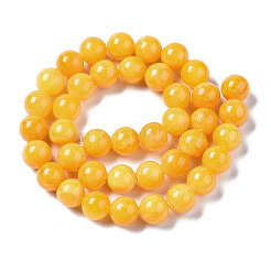 Natural Dyed Yellow Jade Gemstone Bead Strands&nbsp;G-R271-10mm-Y07