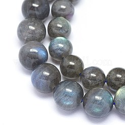 天然石ラブラドライトビーズ連売り  グレードA  ラウンド  8mm  穴：0.8mm  約46個/連  14.96''（38センチメートル）&nbsp;G-F602-04-8mm-01