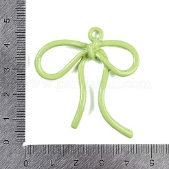 焼付塗装合金ペンダント  蝶結び  黄緑  45x42x6mm  穴：3mm&nbsp;LS-FIND-G080-02H