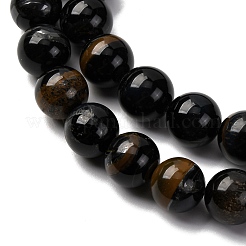 天然ブルータイガーの染め鉄ビーズ連売り  ラウンド  12~12.5mm  穴：0.8mm  約33個/連  15.55~15.94''（39.5~40.5センチメートル）&nbsp;G-G286-A02-12mm