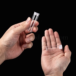 プラスチックビーズ収納ケース  蓋付き  チューブ  透明  透明  5.5x1.5cm&nbsp;CON-C068Y-1