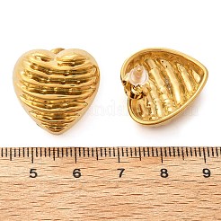 304ステンレススチールスタッドピアス  18KGP本金メッキ  ハート  20x20.5mm&nbsp;EJEW-V016-02G-03