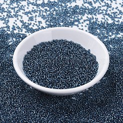 MIYUKIラウンドロカイユビーズ  日本製シードビーズ  11/0  （rr1445)染色銀裏地ブルージルコン  2x1.3mm  穴：0.8mm  約50000個/ポンド&nbsp;SEED-G007-RR1445