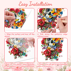 3 シート 3 スタイル pvc 防水装飾ステッカー  家具の装飾用の自己接着デカール  花  300x150mm  1枚/スタイル&nbsp;DIY-WH0404-093