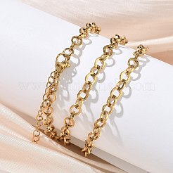 304ステンレススチールローロチェーンネックレス  イオンプレーティング（ip）  ゴールドカラー  18.11インチ（46cm）&nbsp;NJEW-Z102-01G
