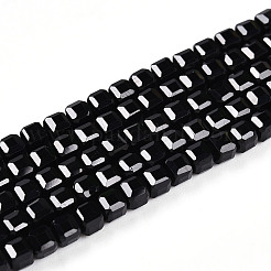 天然な黒水晶ビーズ連売り  ファセットテーブルカットキューブ  2~3x3x3mm  穴：0.6mm  約125~129個/連  15.08~15.55''（38.3~39.5センチメートル）&nbsp;G-T141-60