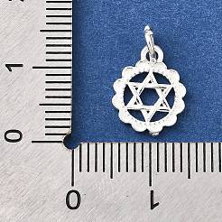 925 Sterling Silver Flower Star of David Charms&nbsp;STER-F059-02S