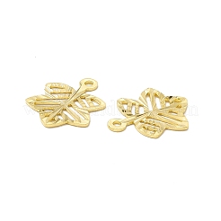 真鍮チャーム  カドミウムフリー＆鉛フリー  リーフチャーム  24KGP本金メッキ  17x13x0.6mm  穴：1.4mm&nbsp;KK-A172-49G
