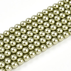 Baking Paint Pearlized Glass Pearl Bead Strands&nbsp;HY-N002-3mm-A07