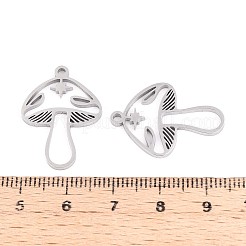 304ステンレスペンダント  きのこチャーム  変色防止  ステンレス鋼色  25x18x1.5mm  穴：1.6mm&nbsp;STAS-N108-45P